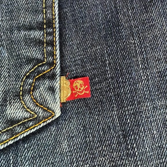 Stash House Denim Blue Jeans Baggy Pants Skulls Distressed - Picture 8 of 15